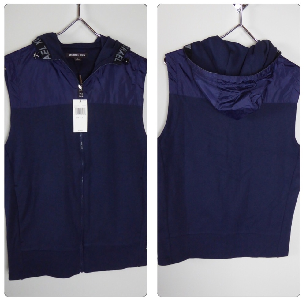 Michael Kors Hooded Cotton Vest Nylon Yoke NWT